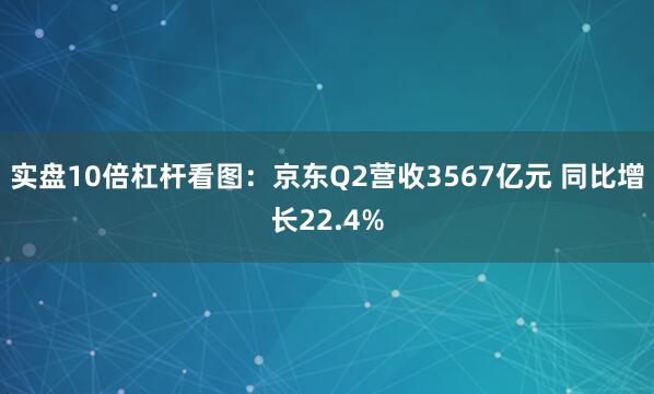 实盘10倍杠杆看图：京东Q2营收3567亿元 同比增长22.4%